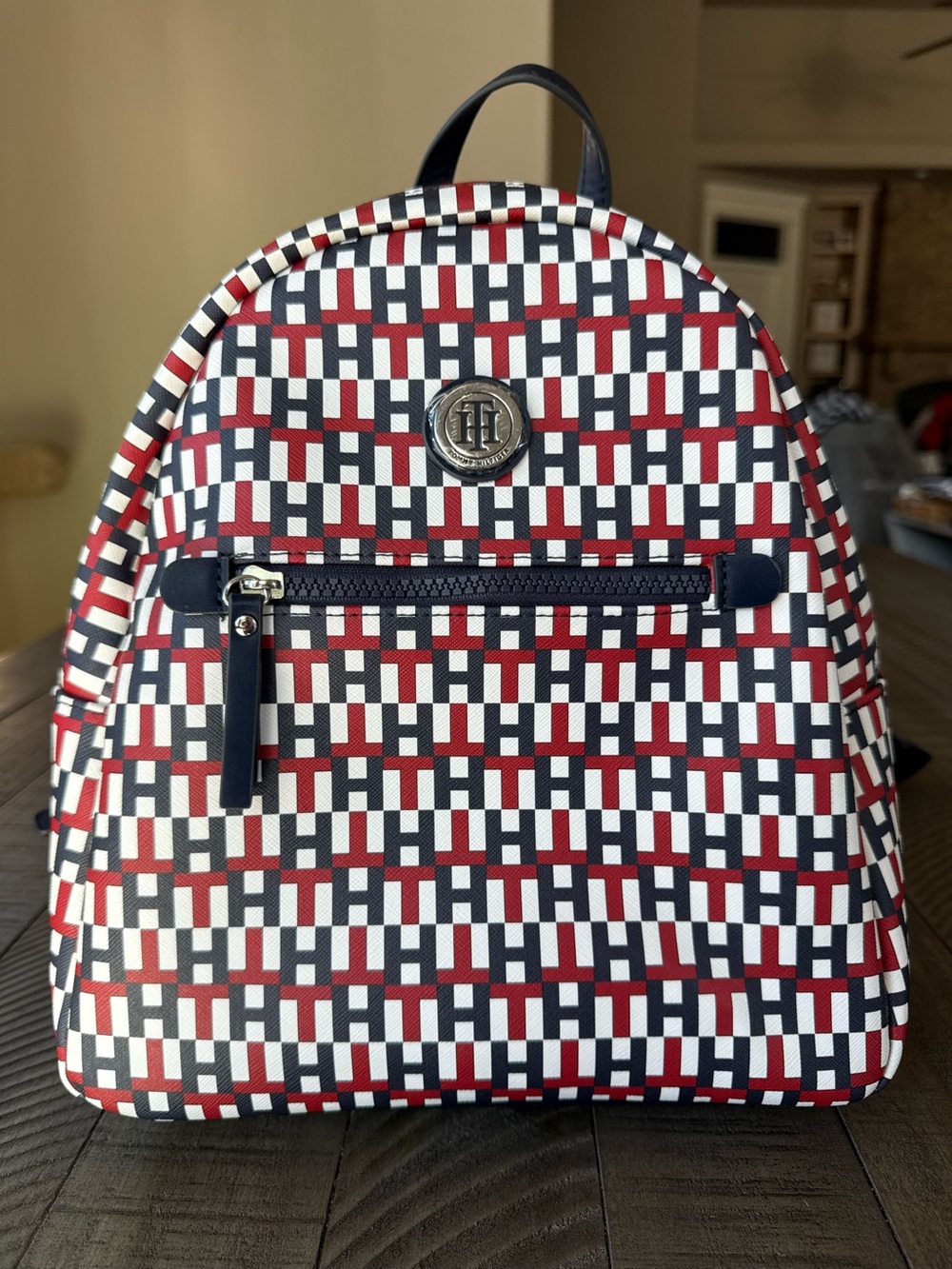 Tommy Hilfiger - Julia Cube Print Red/White/Navy Mini Backpack (NWT)
